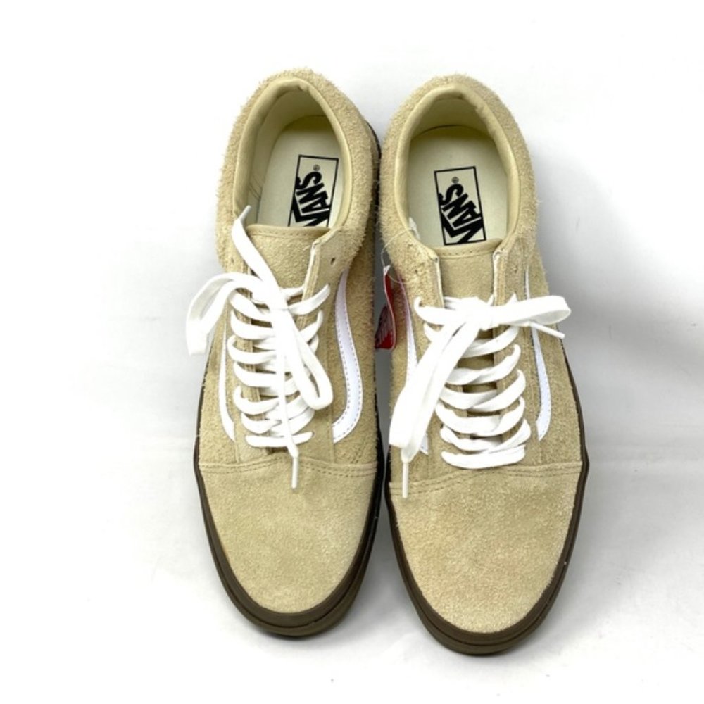 VANS Old Skool Hairy Suede Khaki Shoes For Men Low Top Skate Custom VN0005UAKHK - Picture 5 of 9